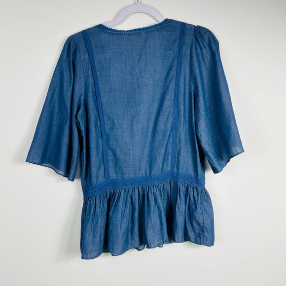 NEW Matilda Jane Blue Chambray Tie Front Kimono Size Small - Picture 5 of 6